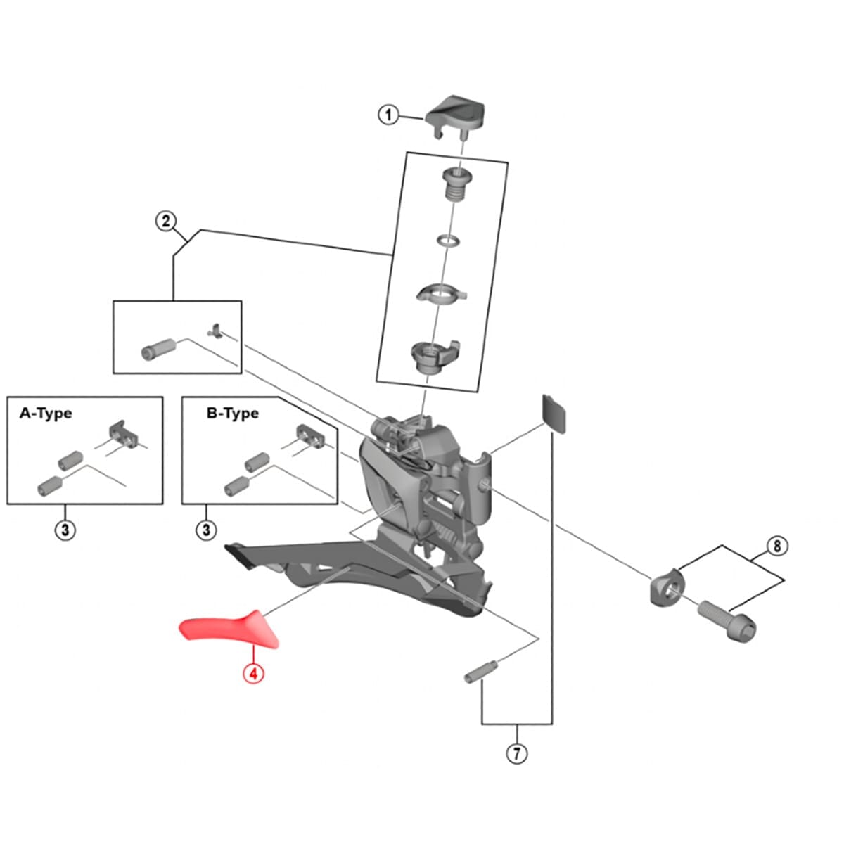 Insert Intérieur de Fourchette pour Dérailleur Avant SHIMANO ULTEGRA FD-R8000