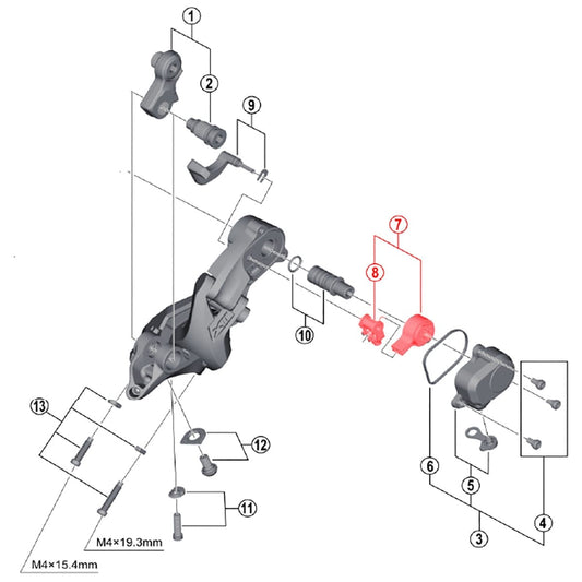 Commutateur de Position de Dérailleur Arrière 11V SHIMANO XTR M9000 / XT M8000 / SLX M7000 #Y5PV98040