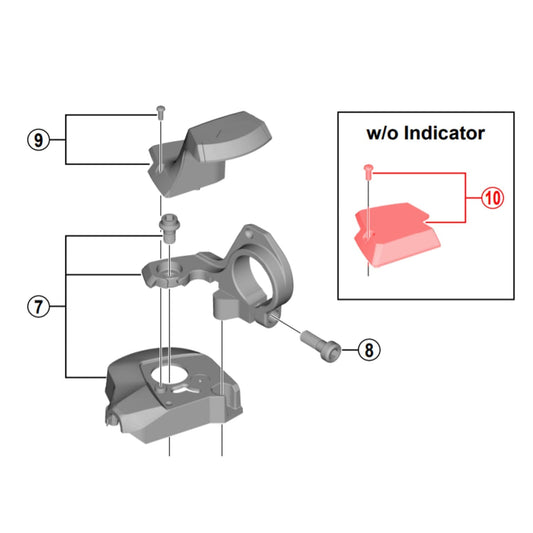 Capot de Passage Indicateur pour Commande de Vitesses SHIMANO SLX M7000 Droit #Y06M98070