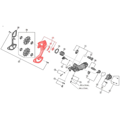 Lange Externe Kooiplaat voor SHIMANO XTR M9100 SGS 12V Achterderailleur #Y3FA98080