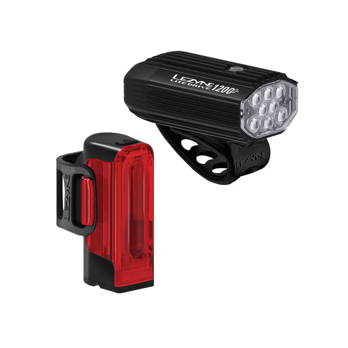 LEZYNE LITE DRIVE 1200+ / STRIP DRIVE PRO 400+ voor- en achterlichten