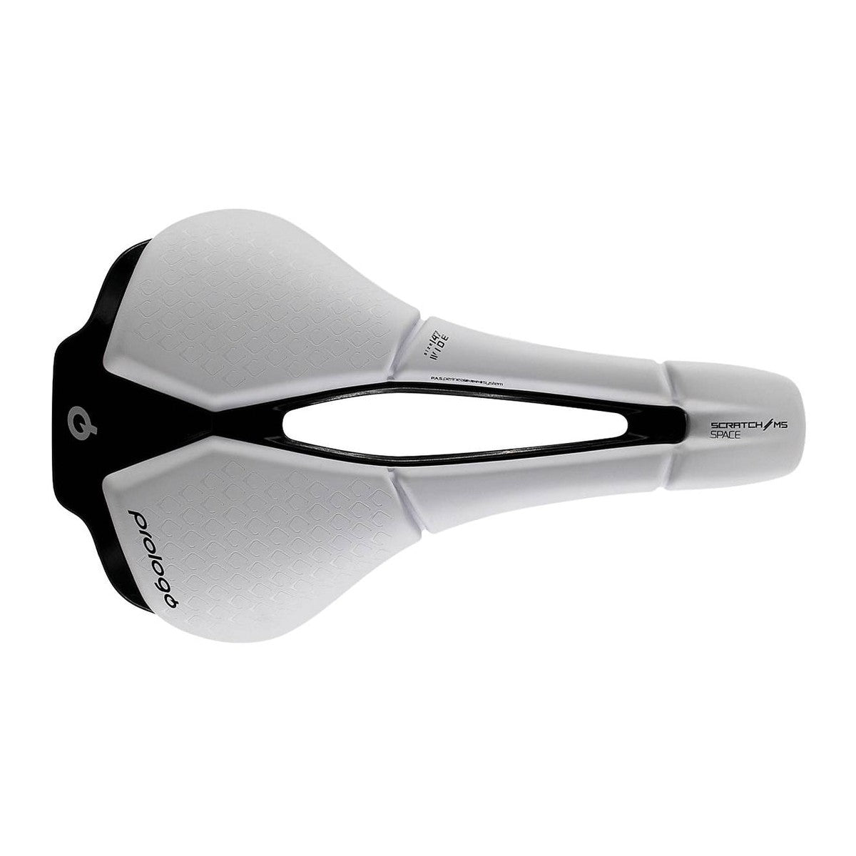 Selle PROLOGO SCRATCH M5 PAS SPACE Rails Tirox largeur 147mm Blanc