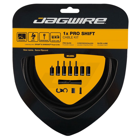 JAGWIRE PRO SHIFT 1X zwart/staal derailleurkabel en slangenset