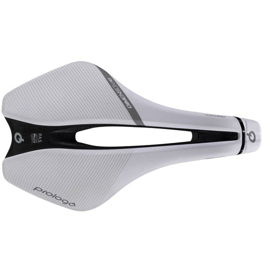 Selle PROLOGO DIMENSION Rails Carbone largeur 143mm Blanc