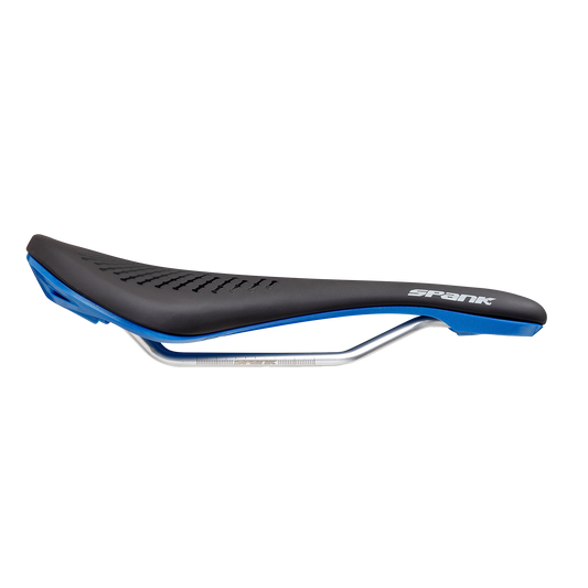 Selle SPANK OOZY 220 144mm Rails CrN/Ti Bleu