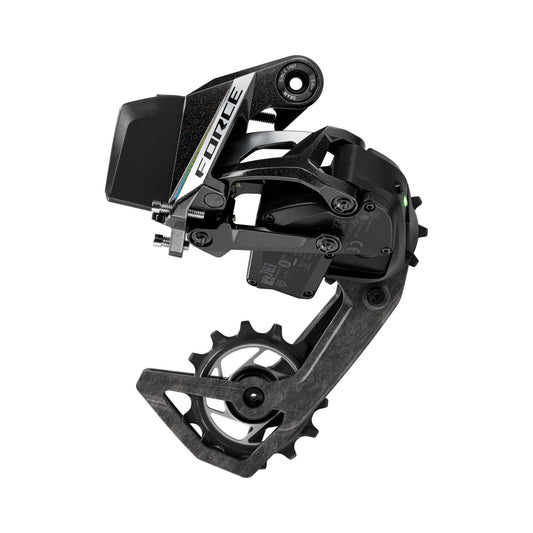 SRAM FORCE AXS E1 achterderailleur, 2x12-speed, maximaal 36 tanden (zonder accu) – product op witte achtergrond