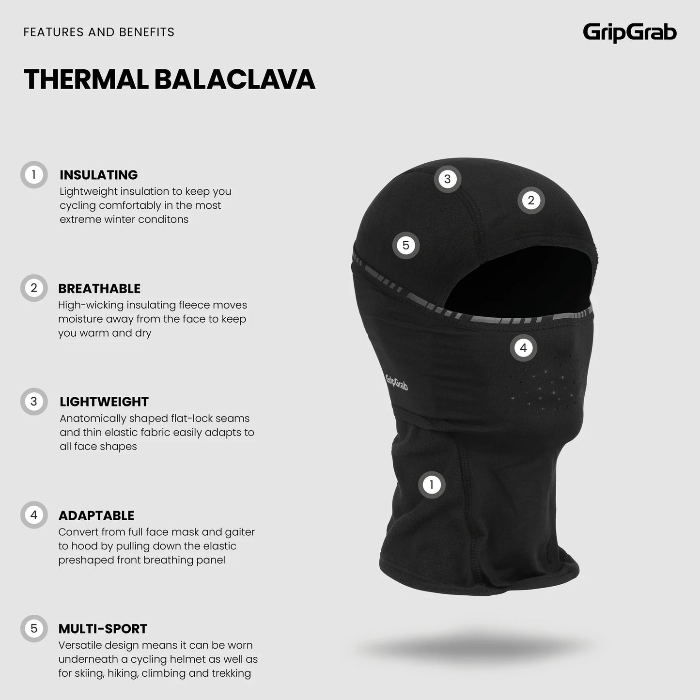 GRIPGRAB THERMO WINTER Bivakmuts Zwart
