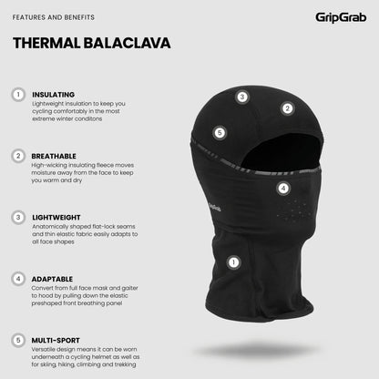 Cagoule GRIPGRAB THERMO WINTER Noir