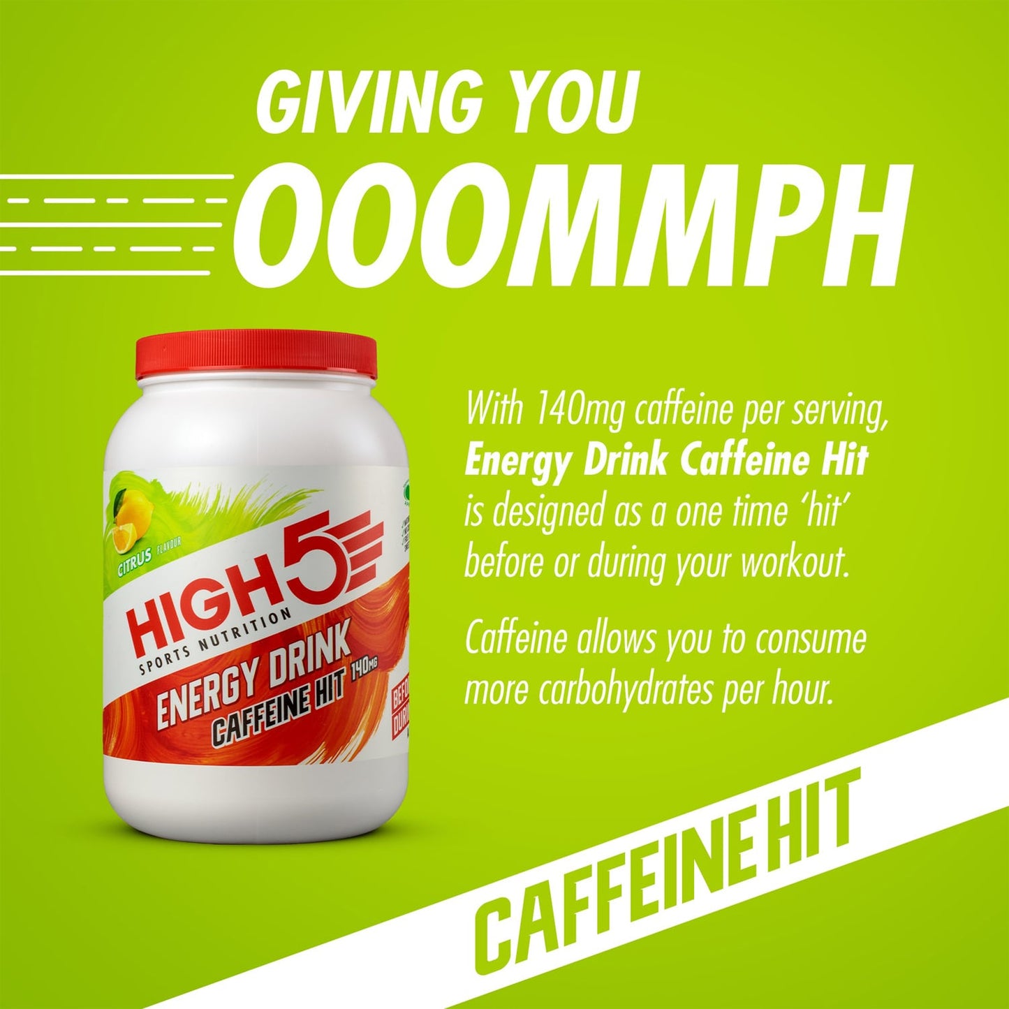 Energiedrank High5 ENERGY DRINK CAFFEINE HIT (1,4kg) Citroen