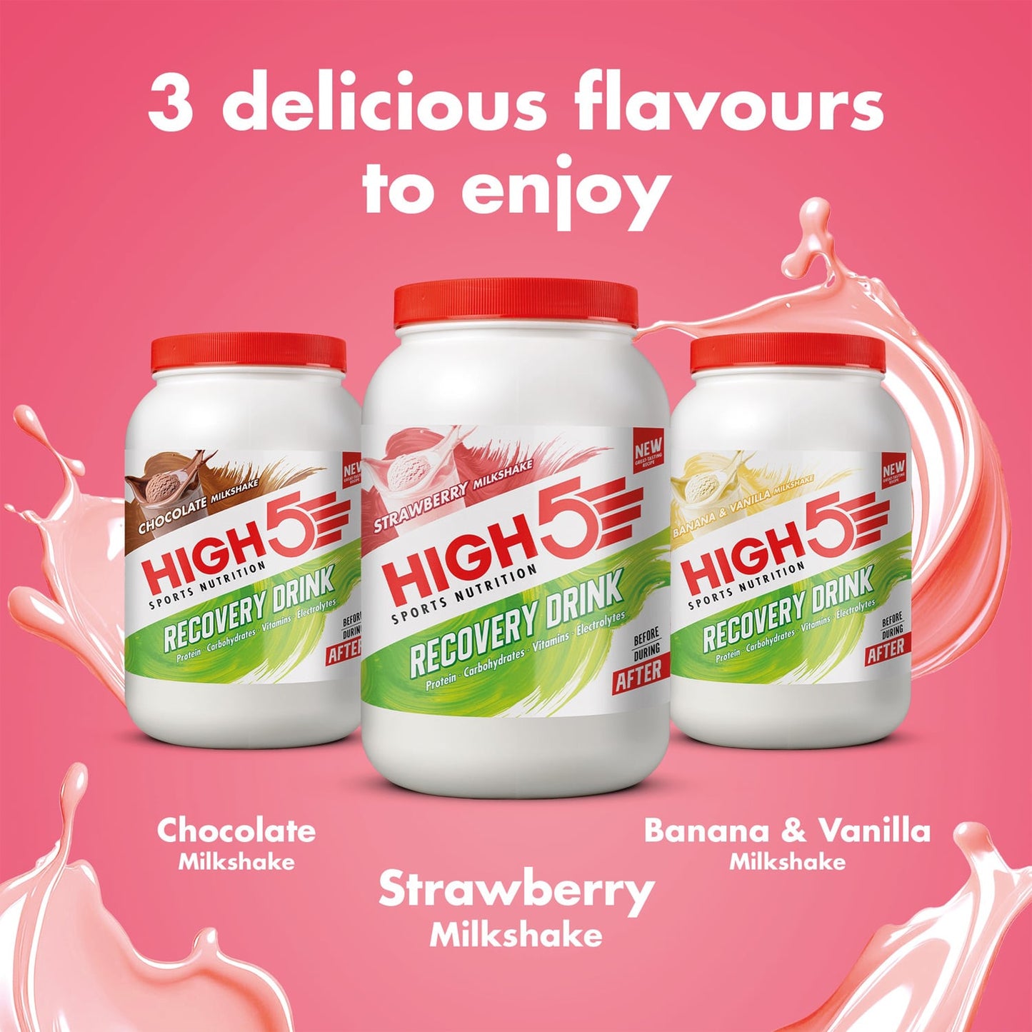 High5 RECOVERY DRINK (1.6kg) Aardbei Milkshake