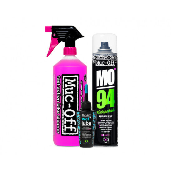 MUC-OFF CLEAN-PROTECT-LUBE Onderhoudsset voor nat onderhoud