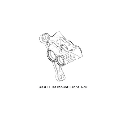 Voorremklauw HOPE RX4+ SL FMF (+20) 70mm 4 Zuigers Mineraal Zwart