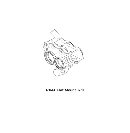 Remklauw HOPE RX4+ SL FM 34mm (+20) 4 Zuigers DOT Rood
