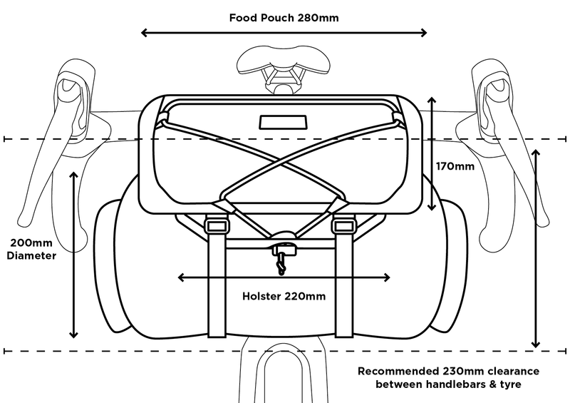 Sacoche de Guidon RESTRAP BAR BAG HOLSTER+ DRY BAG + FOOD POUCH 17L Noir