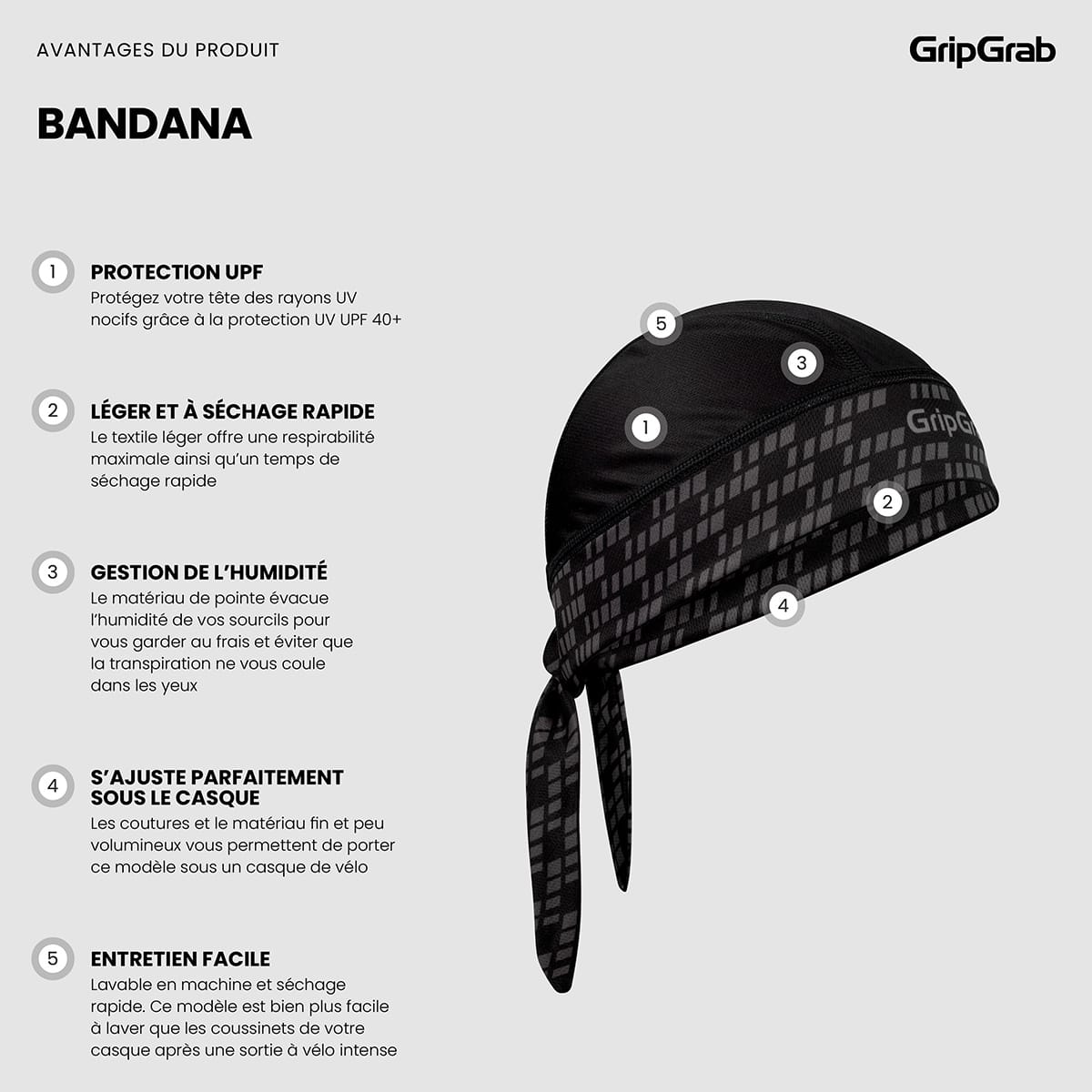 Bandana GRIPGRAB Zwart