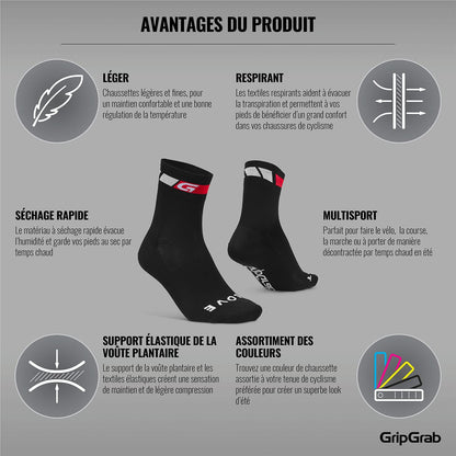 Chaussettes GRIPGRAB REGULAR CUT Noir