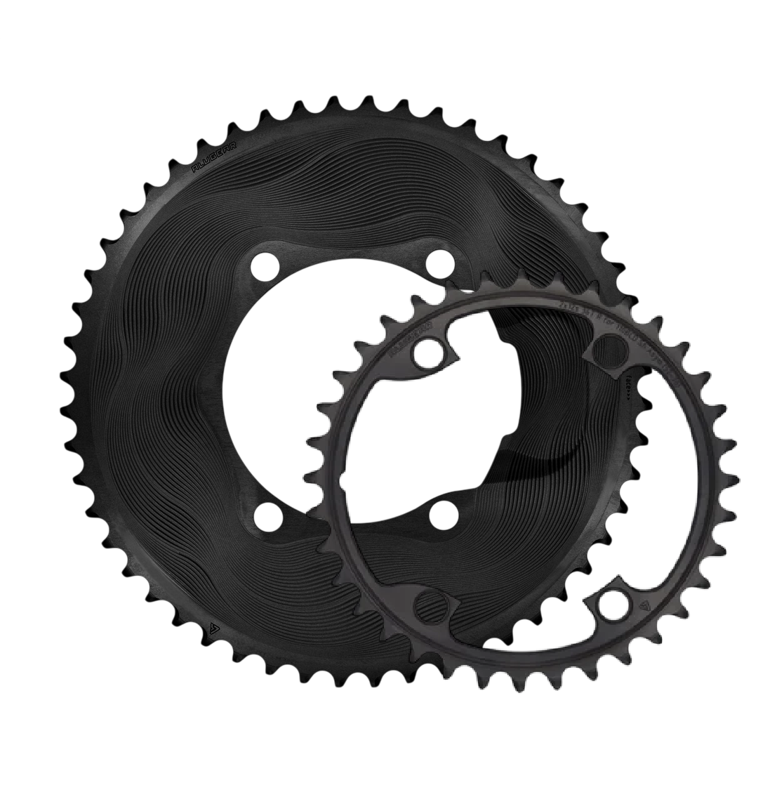 Paire de Plateaux 12V ALUGEAR AERO 110 BCD pour Shimano Noir