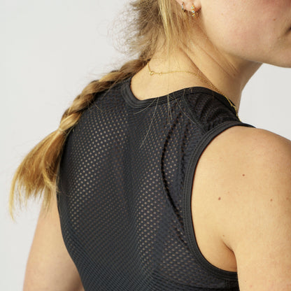 GripGrab ultralicht mesh ondershirt zonder mouwen voor dames zwart