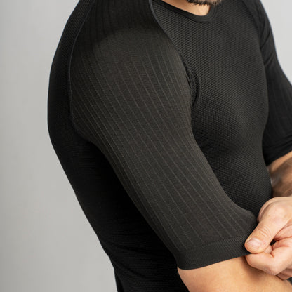 GRIPGRAB PACR naadloos ondershirt voor lente en herfst met korte mouwen zwart