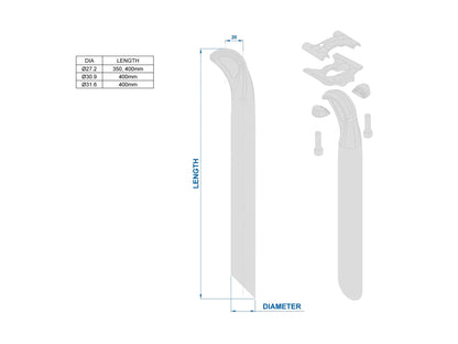 Zadelpens RITCHEY WCS LINK TWO-BOLT Terugslag 20mm