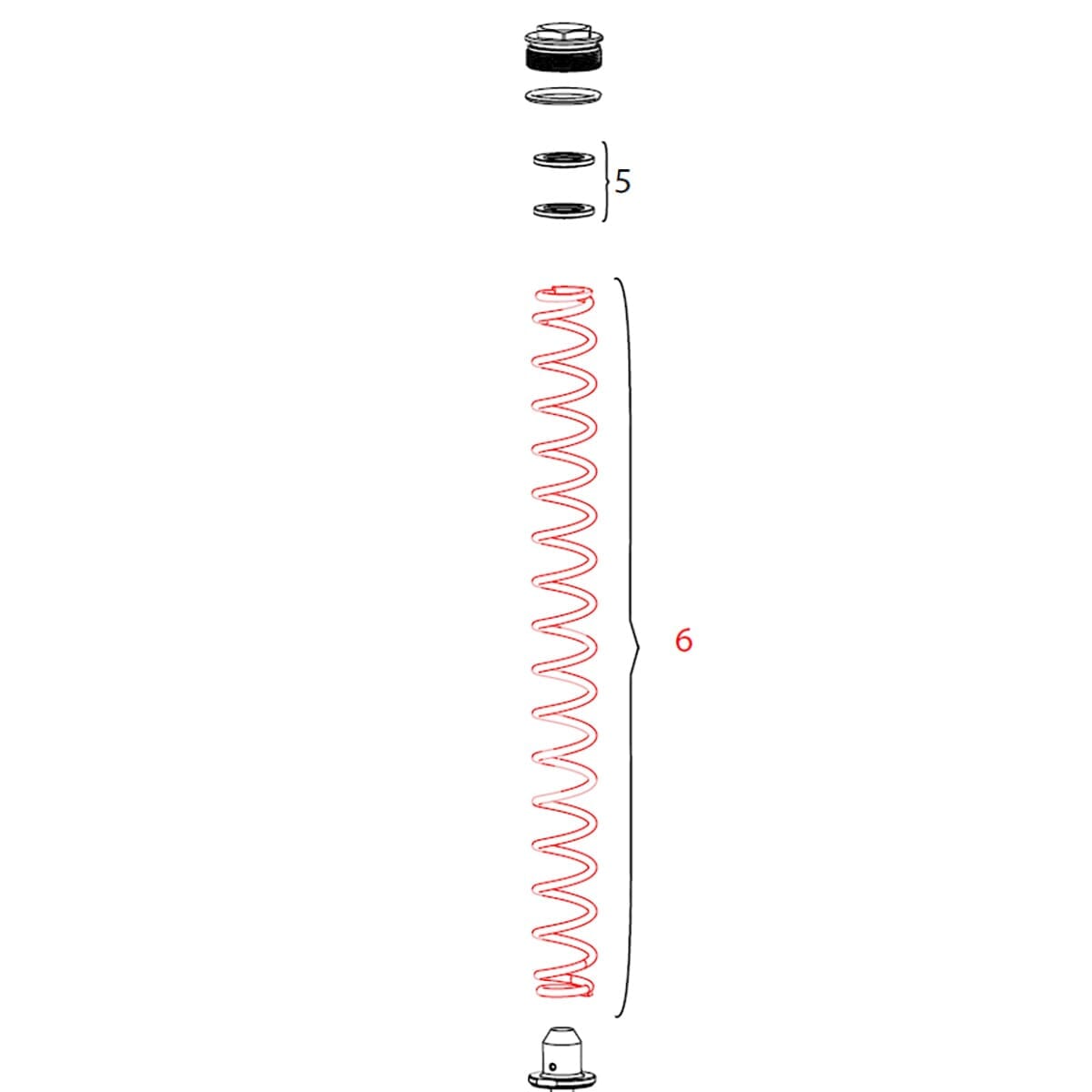 Ressort de Fourche ROCKSHOX DOMAIN Simple Té Souple