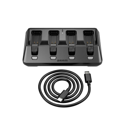 SRAM AXS Batterijlader 4 Gelijktijdige Poorten + USB-C Kabel