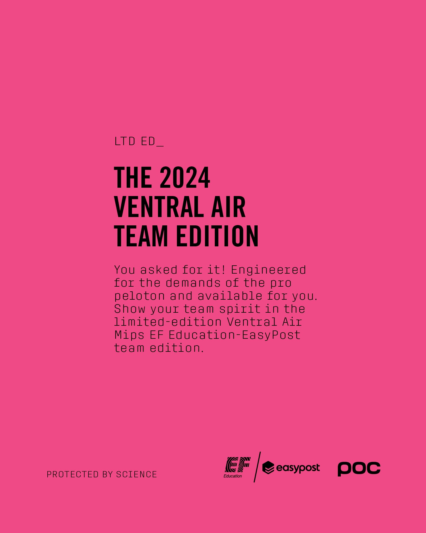 POC VENTRAL AIR MIPS EF Race team LIMITED Road Helm Roze 2024