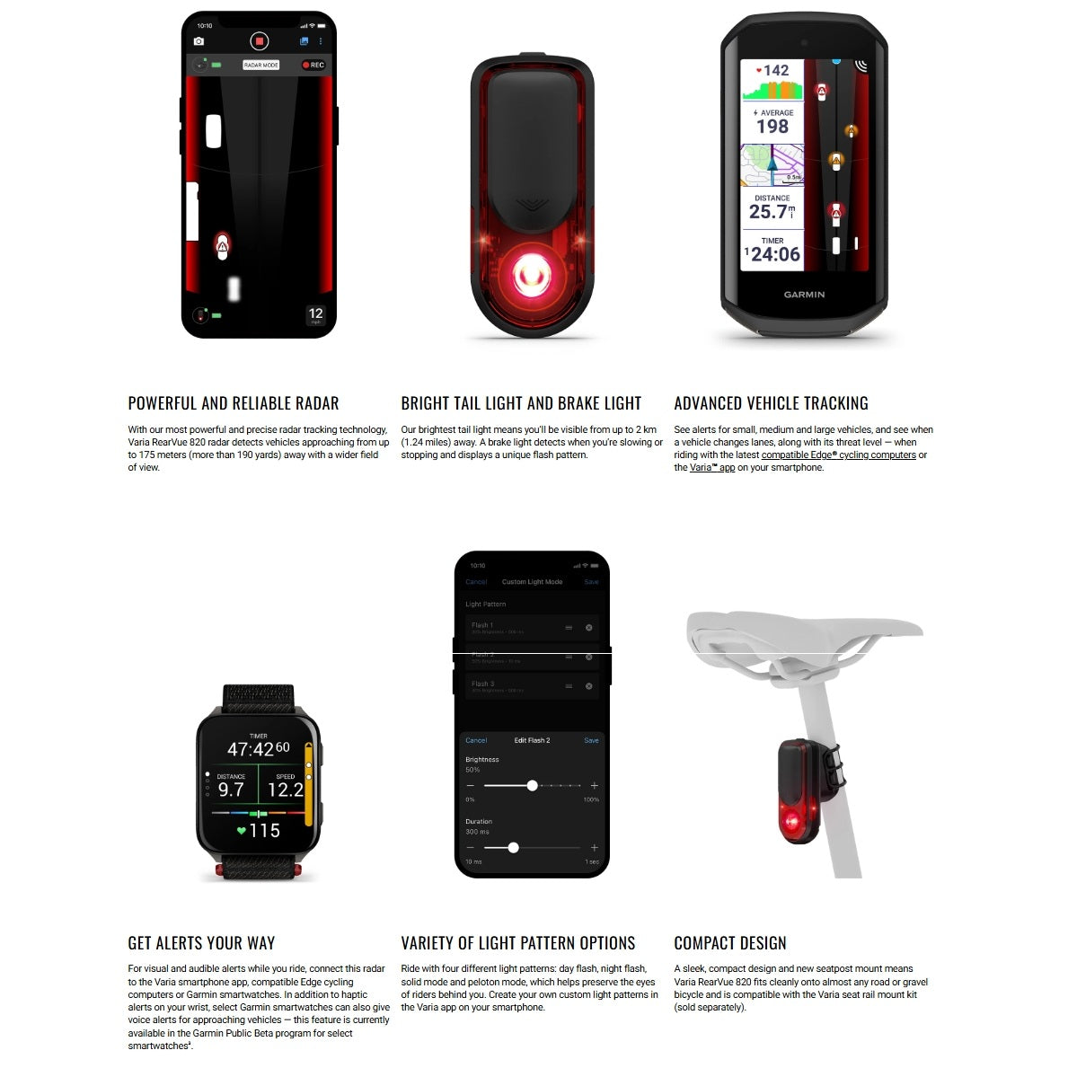 Éclairage Arrière GARMIN VARIA REARVUE 820