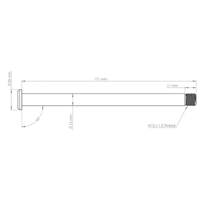 Achterwielas BURGTEC 171 mm voor Yeti-frame Donkerblauw
