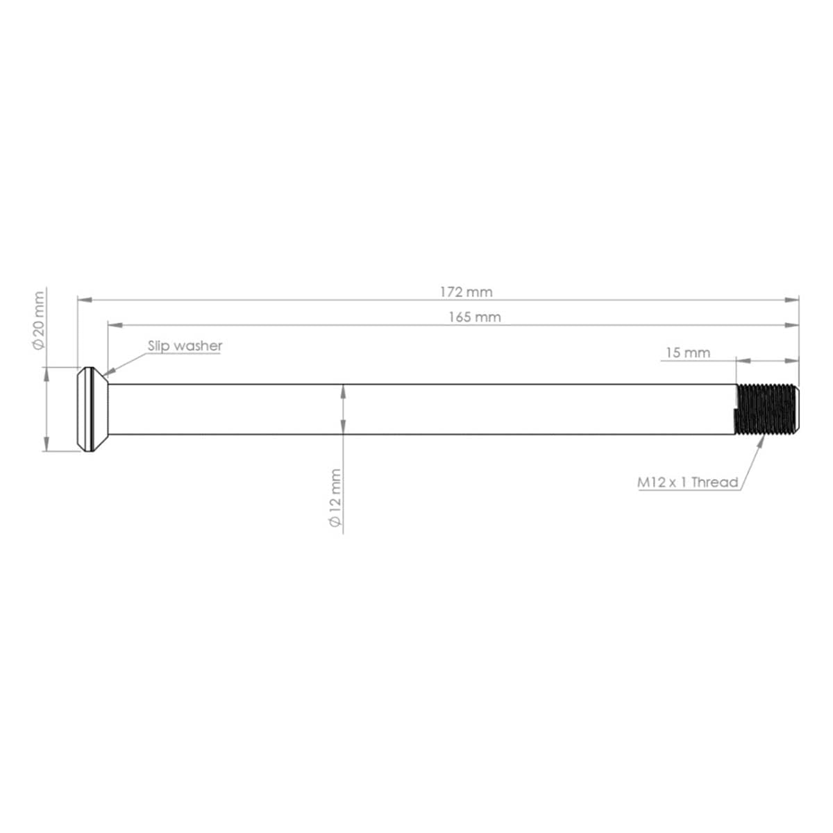 Axe de Roue Arrière BURGTEC 172 mm pour Cadres Specialized Noir