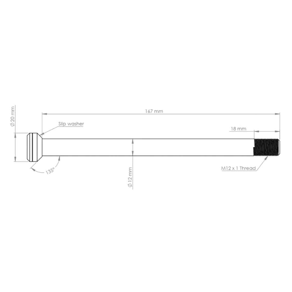 Axe de Roue Arrière BURGTEC 171mm pour Cadres Transition Orange