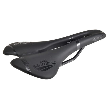 Zadel SELLE SAN MARCO ASPIDE DYNAMIC OPEN FIT WIDE Mangaan rails Zwart