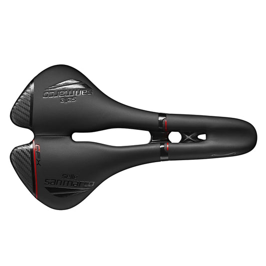 Selle SELLE SAN MARCO ASPIDE CARBON FX OPEN FIT WIDE Rails Carbone Noir