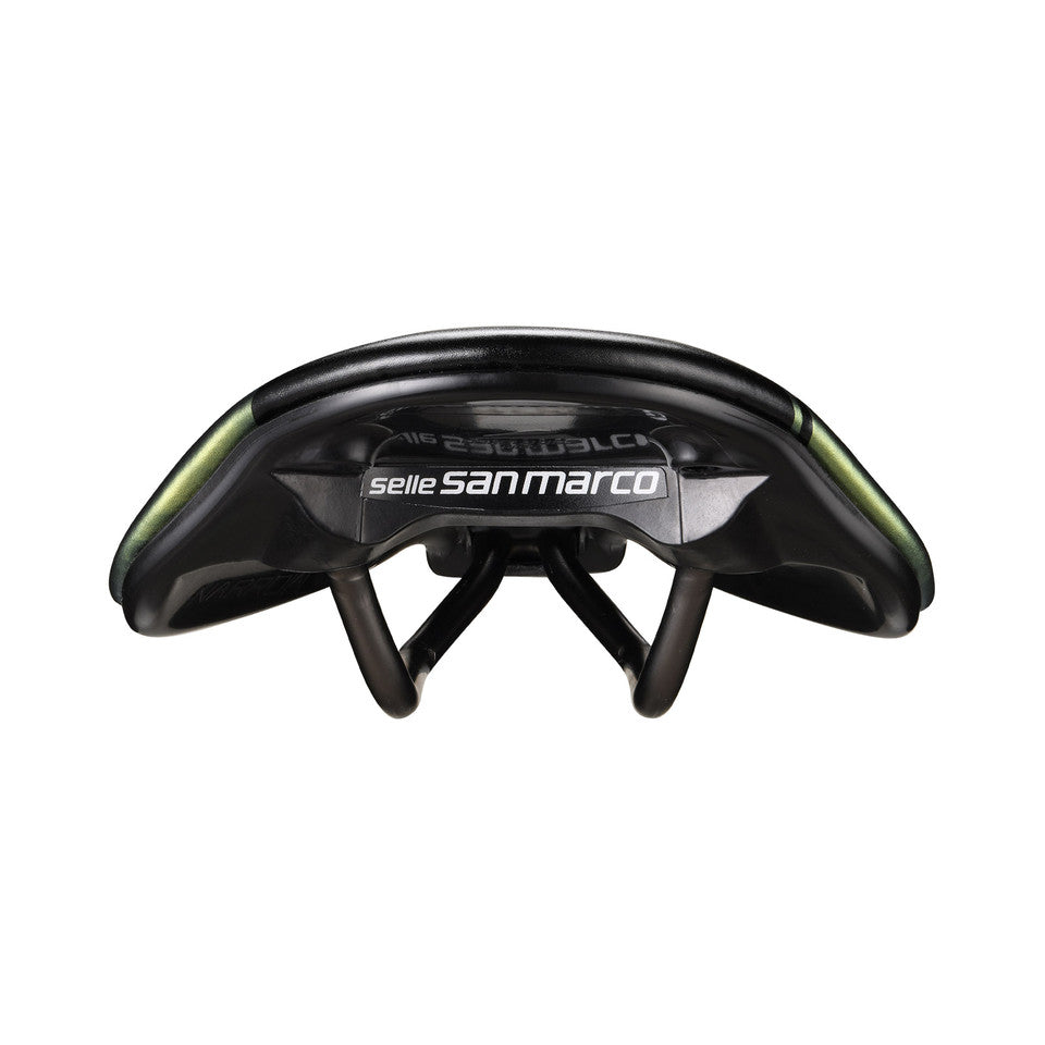 Zadel SAN MARCO SHORTFIT 2.0 OPEN-FIT RACING S3 Breedte 144mm Stalen rails Xsilite Goud