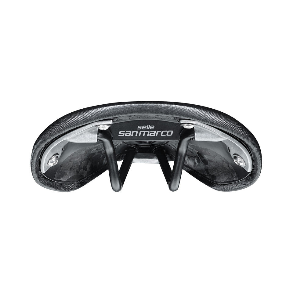 Selle SAN MARCO REGAL SHORT OPEN-FIT DYNAMIC L2 Largeur 165mm Rails Manganèse