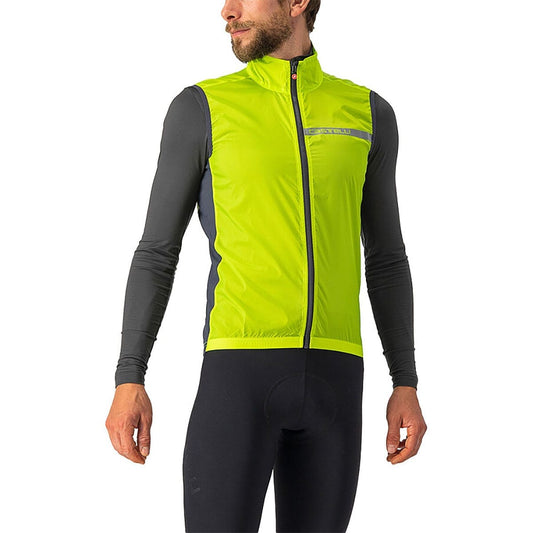 Gilet CASTELLI SQUADRA STRETCH Jaune/Gris