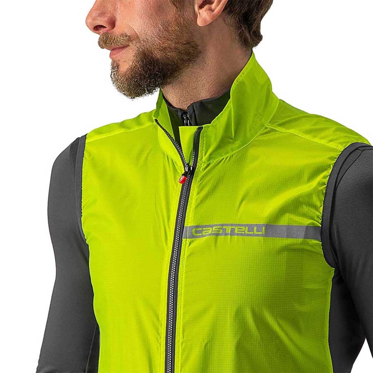 Gilet CASTELLI SQUADRA STRETCH Jaune/Gris