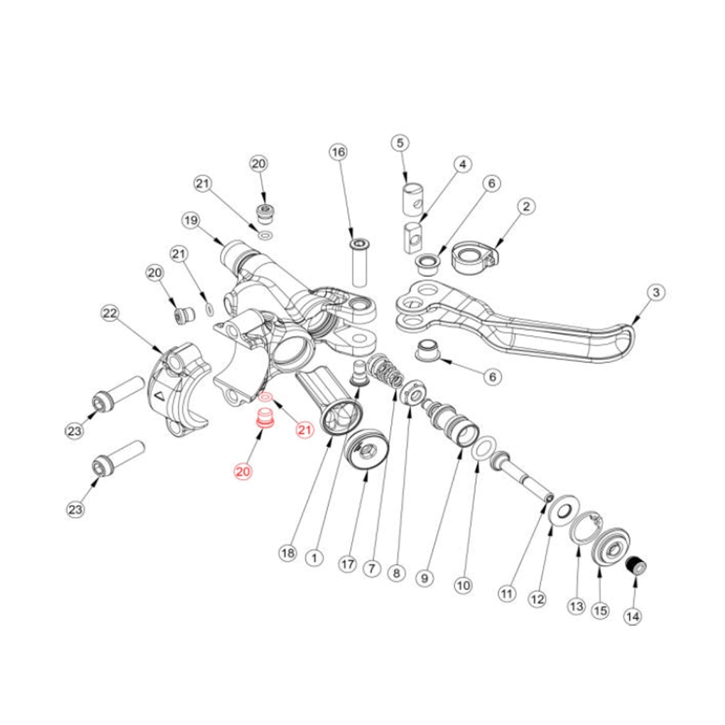 Vis et Joint de Réservoir pour Levier FORMULA CURA #FD40274-20