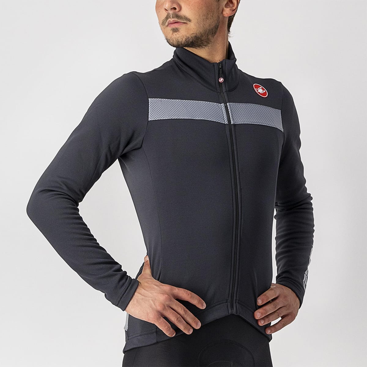 CASTELLI PURO 3 FZ Lange Mouw Jersey Zwart/Grijs