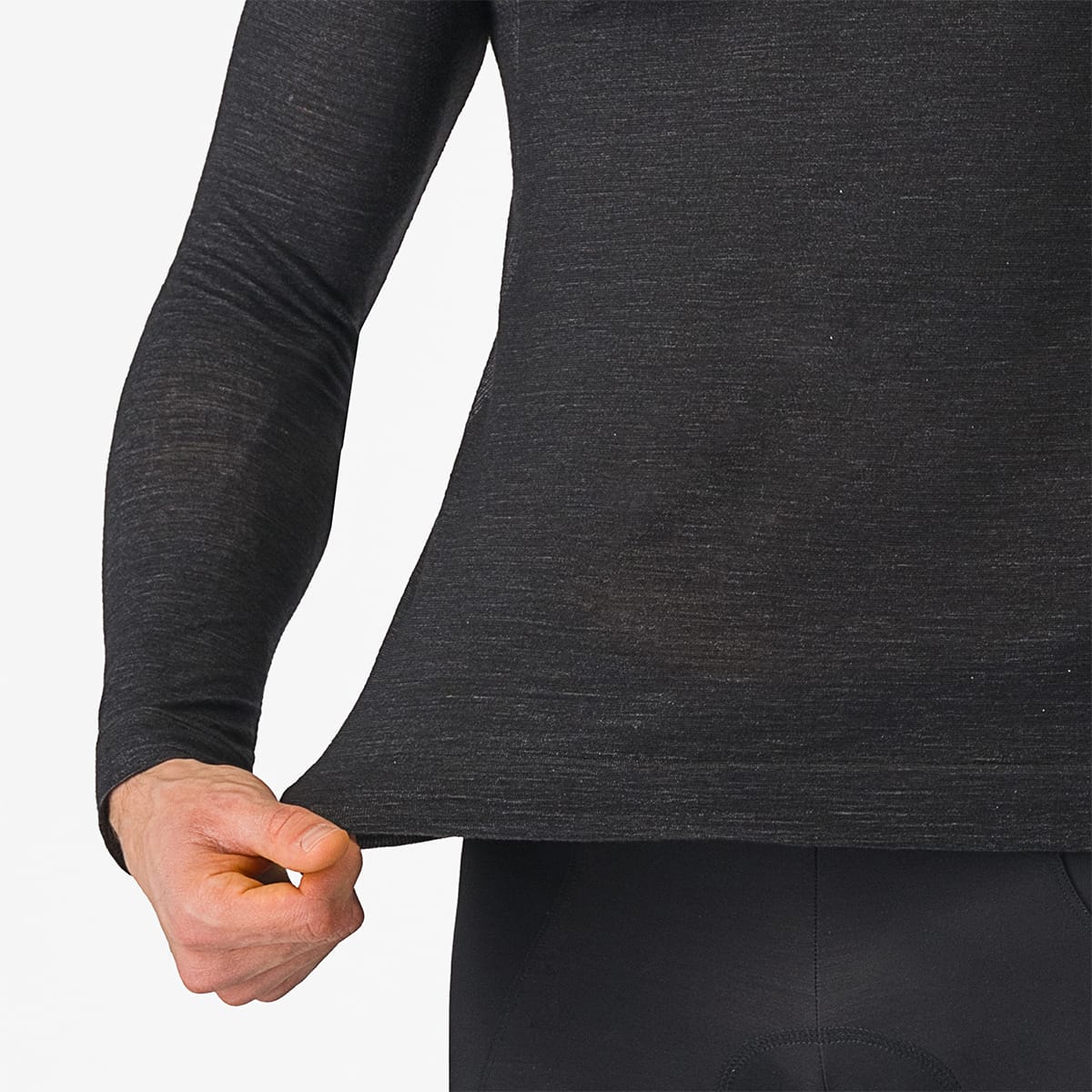 CASTELLI MERINO SEAMLESS Lange Mouw Ondergoed Zwart