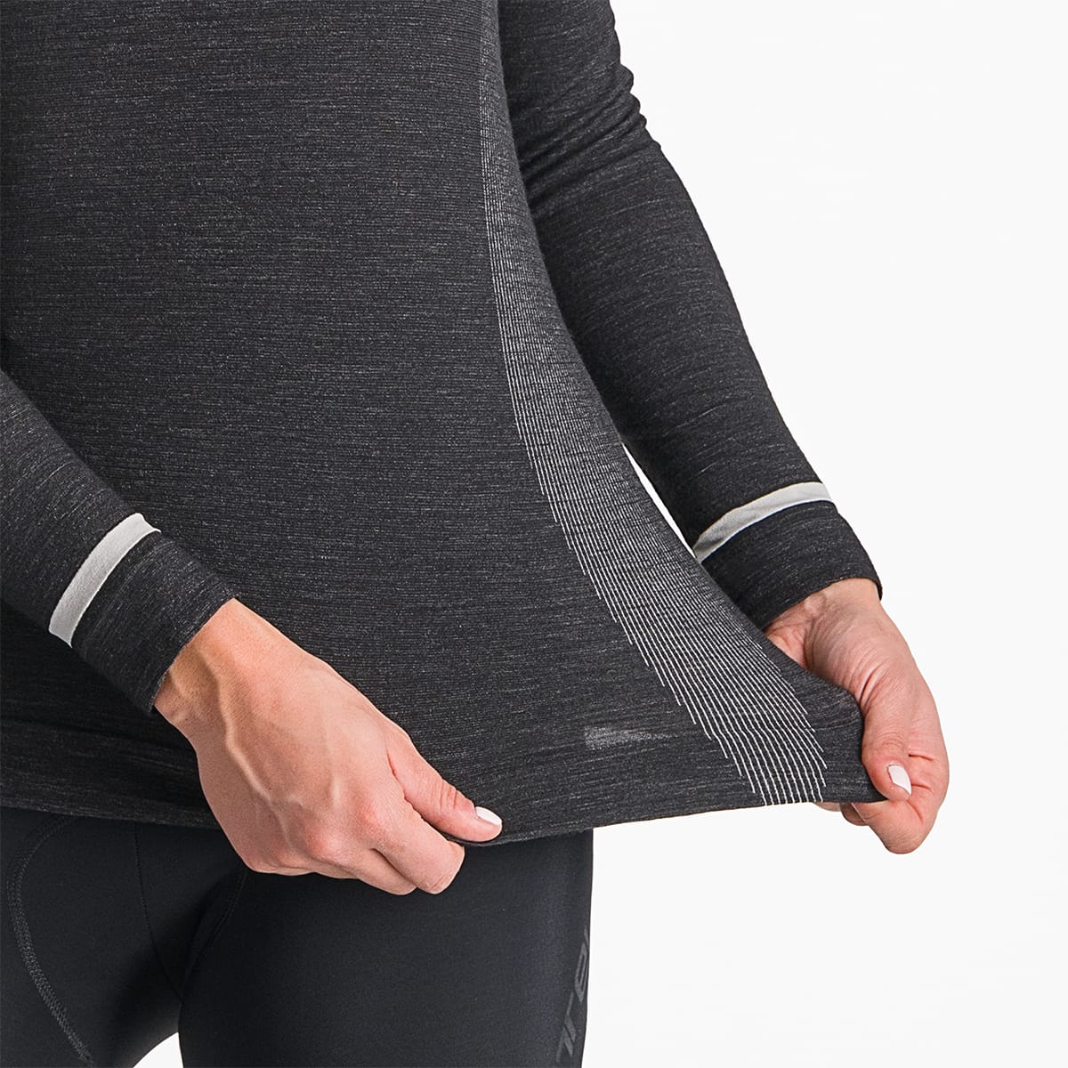 CASTELLI MERINO SEAMLESS Dames Ondergoed Lange Mouwen Zwart