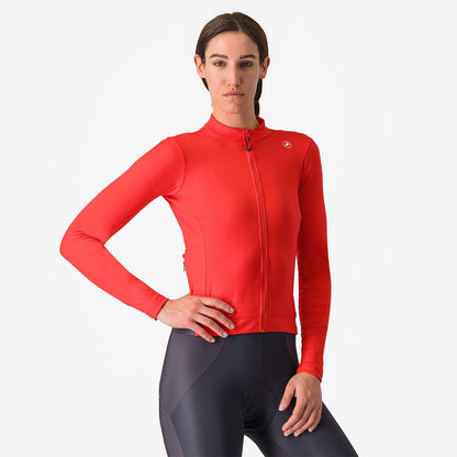 Fietsshirt CASTELLI ESPRESSO THERMAL Dames Lange Mouwen Hibiscus