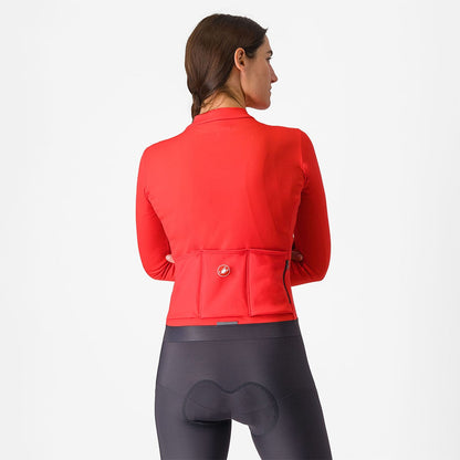 Fietsshirt CASTELLI ESPRESSO THERMAL Dames Lange Mouwen Hibiscus