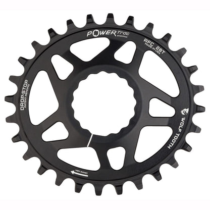 Enkelvoudig kettingblad WOLF TOOTH ELLIPTICAL 9/10/11/12V Raceface CINCH Direct Mount Offset 6mm Zwart