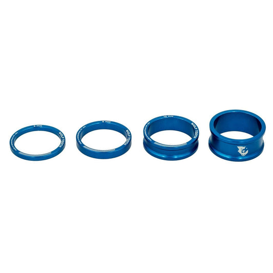 Kit d'Entretoises de Direction WOLF TOOTH Aluminium 4 pièces 1"1/8 Bleu