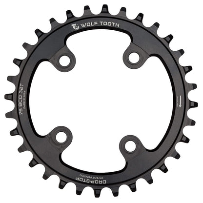 Kettingblad WOLF TOOTH 76 BCD 10/11/12V Sram XX1/Specialized STOUT 4 Gaten 76mm Zwart