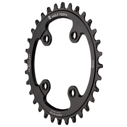 Kettingblad WOLF TOOTH 76 BCD 10/11/12V Sram XX1/Specialized STOUT 4 Gaten 76mm Zwart