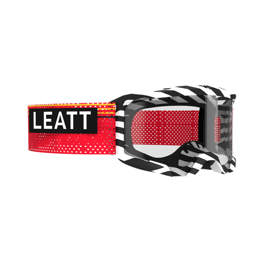 Masque LEATT VELOCITY 4.0 MTB X-FLOW Stripe Noir/Blanc/rouge Écran Transparent