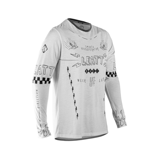 Maillot LEATT MTB GRAVITY 3.0 Manches Longues Blanc