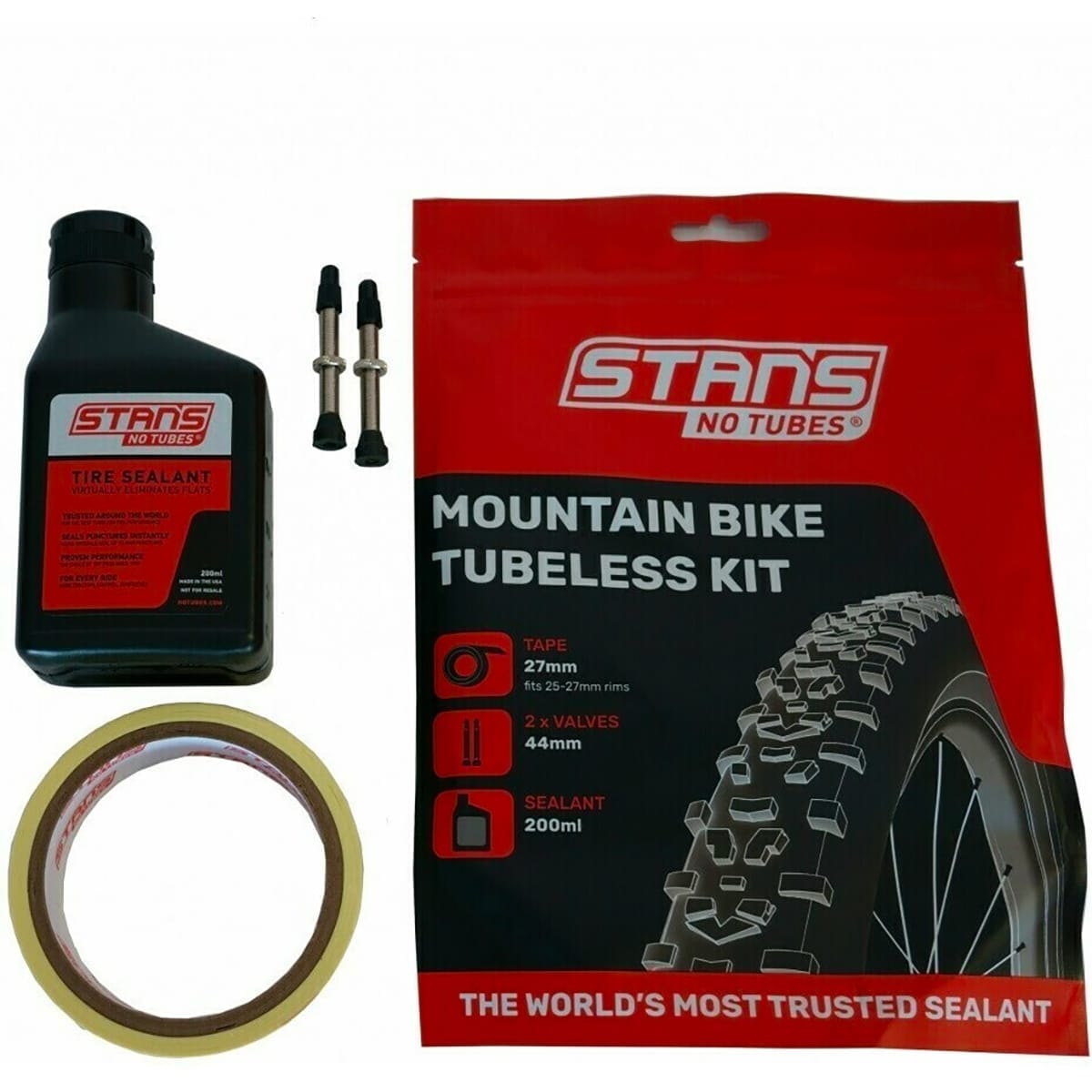 Kit Tubeless STAN'S NOTUBES ALL MOUNTAIN 21 mm Valves 44mm + Liquide Préventif (200 ml)